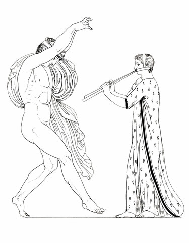 Bacchanalian And Bacchante Coloring Page